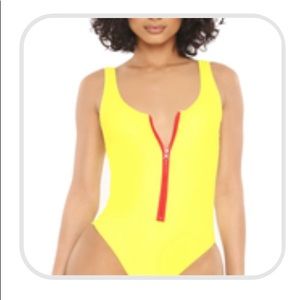 Yellow swimsuit